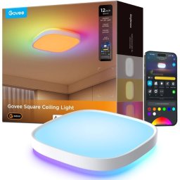 Govee RGBICWW Smart négyzet alakú mennyezeti lámpa 2400lm 30cm Matter