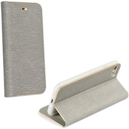 Samsung Galaxy A17 4G / A17 5G SM-A175F / A176B, Oldalra nyíló tok, stand, Luna Book, ezüst