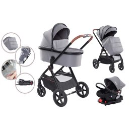 Mama Kiddies PRIMO 4 az 1-ben multifunkciós babakocsi szürke színben + Ajándék