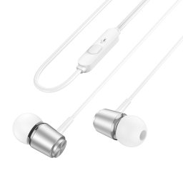 HOCO drót fülhallgató 3,5 mm-es jack mikrofonnal M108 ezüst
