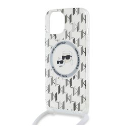 KARL LAGERFELD IML MONOGRAM CROSSBODY K&CH HEADS MAGSAFE szilikon telefonvédő (ütésállóság, MagSafe, nyakpánt) ÁTLÁTSZÓ Apple iPhone 15