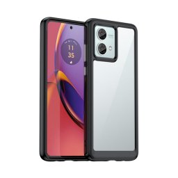 Szilikon telefonvédő (ütésállóság, átlátszó hátlap) FEKETE Motorola Moto G84 5G (XT2347)