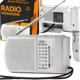 Hordozható Retro rádió FM/AM elemes működéssel, RT