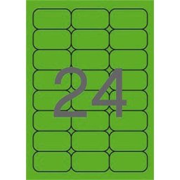 APLI Etikett, 64x33,9 mm, színes, kerekített sarkú, APLI, neon zöld, 480 etikett/csomag