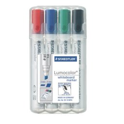 STAEDTLER Táblamarker készlet, 2-5 mm, vágott, STAEDTLER "Lumocolor(R) 351 B", 4 különböző szín