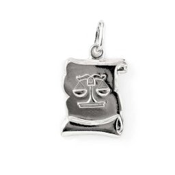 Ezüst pergamen lapmedál - Libra (Mérleg) 925‰-es