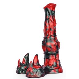 Jofortix - prmium fekete-piros dildo 23 x 7 cm