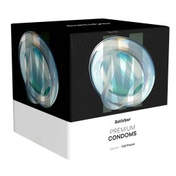 Satisfyer Premium Condoms 53. - 100 db egyedi méretű óvszer (53 mm - M méret)