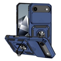 Defender szilikon telefonvédő (ütésállóság, tartógyűrű, kameravédő) SÖTÉTKÉK Apple iPhone 17 Air