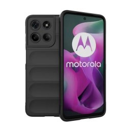 Szilikon telefonvédő (ütésállóság, kameravédő, 3D) FEKETE Motorola Moto G15 (XT2521)