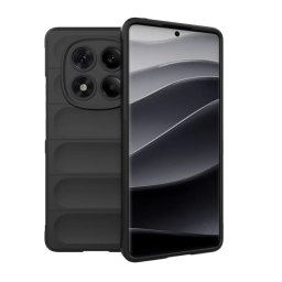 Szilikon telefonvédő (ütésállóság, kameravédő, 3D) FEKETE Xiaomi Redmi Note 14 Pro 4G