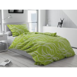 Aromis zöld pamut ágyneműhuzat bújtatós Ágyneműhuzat mérete: 70 x 90 cm | 140 x 220 cm