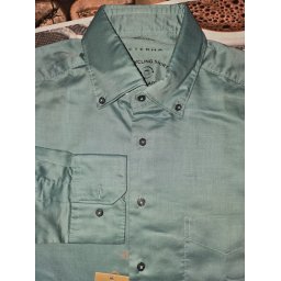 Eterna upcycling shirt regular fit zöld ing, 41/42
