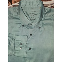 Eterna upcycling shirt slim fit zöld ing, 43/44