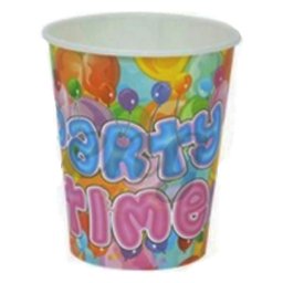 Papír pohár 10 db/cs - Party Time, színes lufis