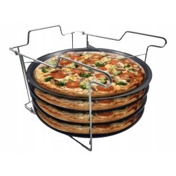 Pizza tálcák, 4 formából álló készlet négyszintes állvánnyal Zilner ZL 2134 kerek tepsi 32 cm