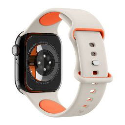 SPIGEN NANO POP pótszíj (egyedi méret, kicsi, matt, szilikon) BÉZS Apple Watch Series 5 40mm, Watch Series 4 40mm, Watch Series 3 38mm