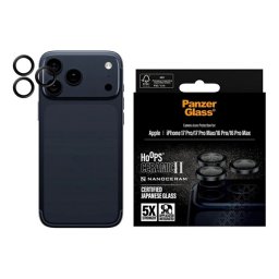PANZERGLASS HOOPS CERAMIC II kameravédő üveg (9H + segédkeret) FEKETE Apple iPhone 17 Pro Max, iPhone 17 Pro, iPhone 16 Pro Max