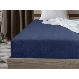 Frottír gumis lepedő EXCLUSIVE tengerészkék 90 x 200 cm