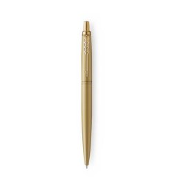 Golyóstoll, 0,7 mm, nyomógombos, arany színű klip, arany tolltest, PARKER, "Royal Jotter XL", kék