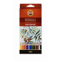 Akvarell ceruza készlet, KOH-I-NOOR "Mondeluz 3716/12" 12 különböző szín
