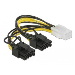 Delock PCI Express tápkábel 6 tűs csatlakozó > 2 x 8 tűs csatlakozó 15 cm