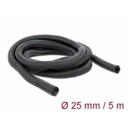 Delock Önzáró fonott burkolat 5 m x 25 mm, fekete