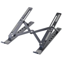 Genius G-Stand M250, állvány, laptophoz, tablethez és telefonhoz, állítható, összecsukható, 15 kg teherbírású, alumínium, szürke