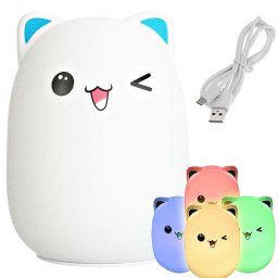 Gyermek LED éjszakai fény CAT RGB USB kábel