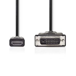 Nedis CCGB34800BK30 - HDMI - DVI kábel | HDMI csatlakozó - DVI-D 24 1 tűs csatlakozó | 3 m | Fekete