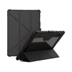 NILLKIN BUMPER PRO szilikon telefonvédő (aktív FLIP, ütésállóság, asztali tartó) FEKETE Samsung Galaxy Tab S10 FE LTE (SM-X520), Galaxy Tab S10 FE WIFI (SM-X526)