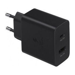SAMSUNG hálózati töltő USB+Type-C aljzat (35W, PD gyorstöltő 3.0) FEKETE