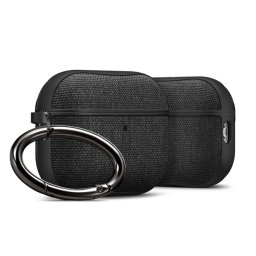 SPIGEN URBAN FIT szilikon tok (karabíner, textil bevonat) FEKETE Apple AirPods Pro 3