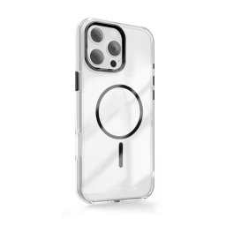Szilikon telefonvédő (műanyag hátlap, kameravédő, MagSafe, légpárnás sarok) FEKETE Apple iPhone 16 Pro