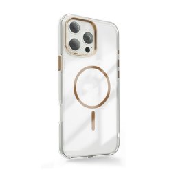 Szilikon telefonvédő (műanyag hátlap, kameravédő, MagSafe, légpárnás sarok) ARANY Apple iPhone 16 Pro