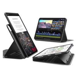 ESR FLIP HYBRID szilikon telefonvédő (aktív FLIP, TRIFOLD, asztali tartó, ütésállóság, ceruza tartó) FEKETE Apple IPAD Pro 11 (2024), IPAD Pro 11 (2025)