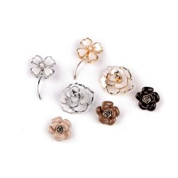 Bross virág kitűző