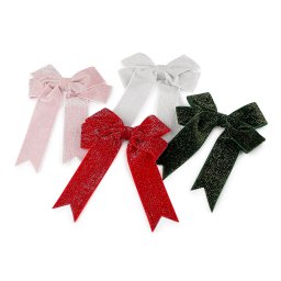 Karácsonyi bársony dupla masni – 13×18 cm, elegáns dekoráció