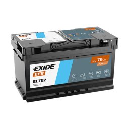 EXIDE Start-Stop EFB EL752 75Ah 730A JOBB+ autó akkumulátor