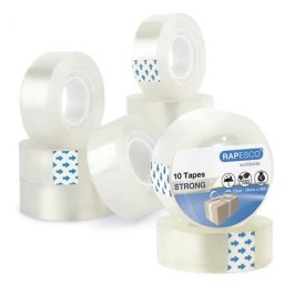 RAPESCO Ragasztószalag, 19 mm x 33 m, RAPESCO, 10 db, áttetsző