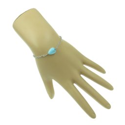 Szív csiszolású larimár karlánc