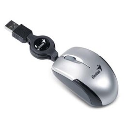 Genius Micro Traveler V2 egér vezetékes, ezüst, 1200DPI