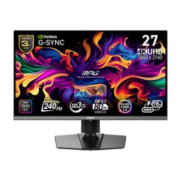 MSI Monitor GAMING MPG 272URX QD-OLED 26,5" UHD 3840x2160, 240Hz, 150000:1 CR, 250cd/m2, 0,03ms, 2x HDMI, DP, USB-C