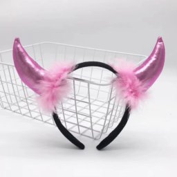 Boás ördög fejpánt, fényes, pink