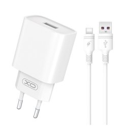 XO CE02D hálózati töltő Type-C aljzat (18W, PD gyorstöltő + Type-C kábel) FEHÉR