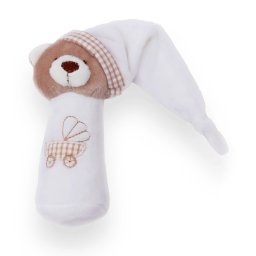 Marokfigura sapkás maci plüss 13 cm fehér