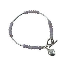 Kunzit karkötő szív charm-al