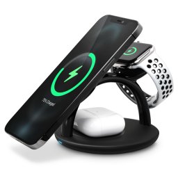 CONNECT IT MultiCharge 3 az 1-ben MagSafe vezeték nélküli gyors töltés vezeték nélküli töltő, FEKETE