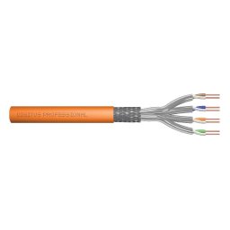 Digitus telepítőkábel CAT 7 S-FTP, 1200 MHz Dca (EN 50575), AWG 23/1, 100 m, szimplex, narancssárga