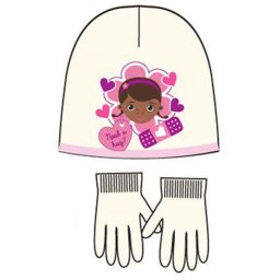 Disney Dr Plüssi Hug White gyerek sapka + kesztyű szett 54 cm